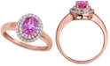 Macy's Pink Sapphire (1 ct. t.w.) & Diamond (1/4 ct. t.w.) Ring in 14k Rose Gold